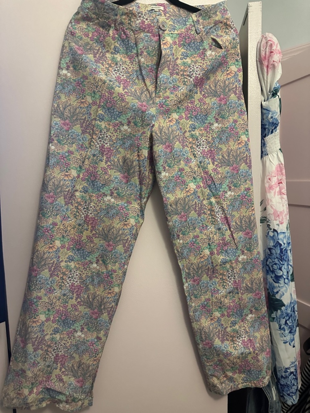 Floral Print Women's Casual Pants - Pastel Multi